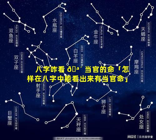 八字咋看 🪴 当官的命「怎样在八字中能看出来有当官命」